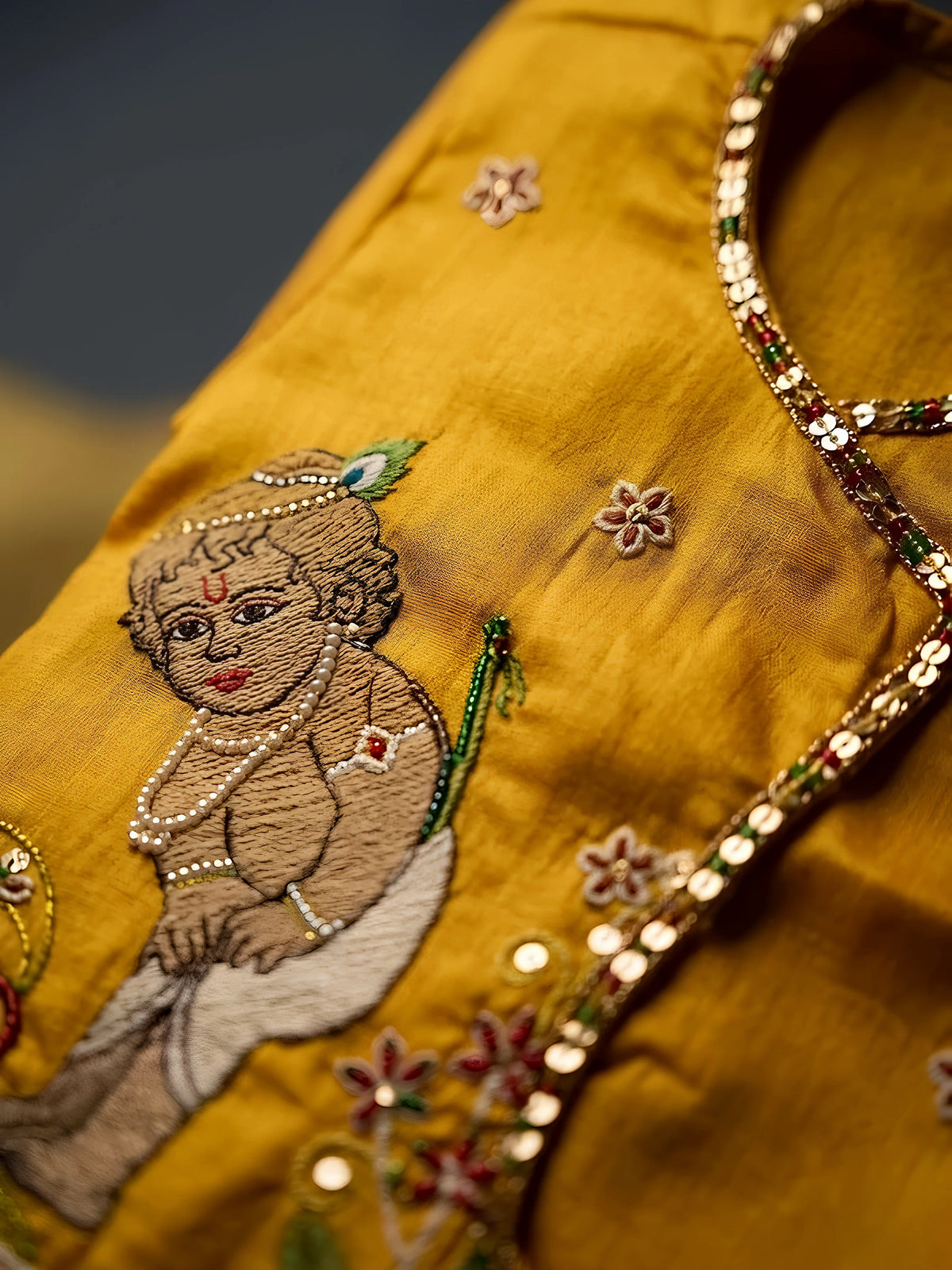 Boys Yellow Kanha Dhoti Kurta Set.