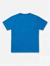 Blue Graphic Print Cotton T-Shirt