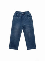 L.Blue Solid Washed Cotton Denim Pant Casual Wear
