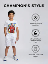 Boys White Cristiano Ronaldo Graphic Co-ord Set.