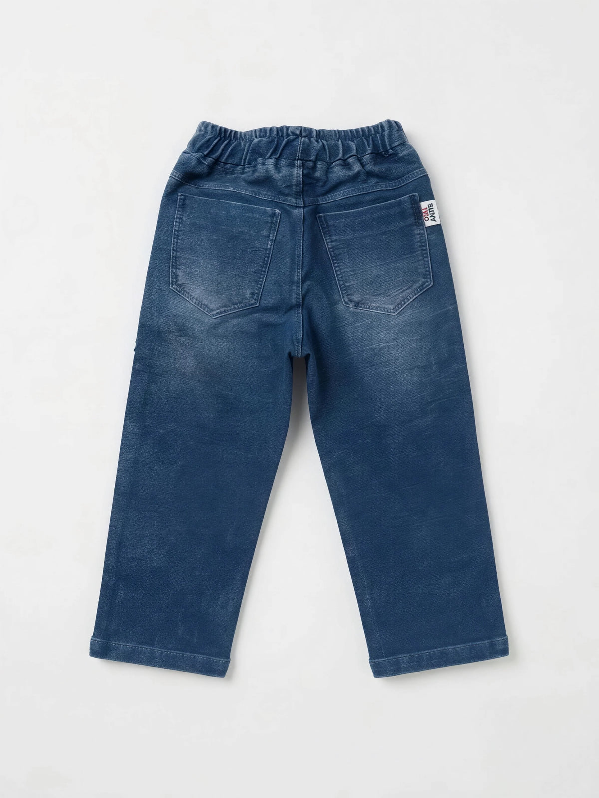 L.Blue Solid Washed Cotton Denim Pant Casual Wear