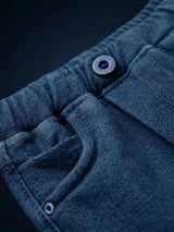L.Blue Solid Washed Cotton Denim Pant Casual Wear