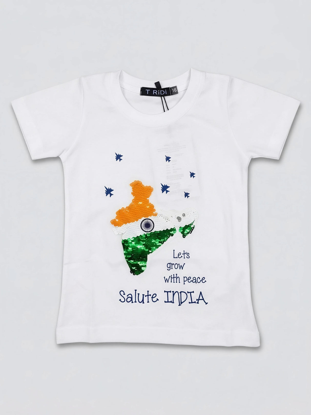 Boys White Independence Day T-Shirt – Tricolor India Map Print Graphic Tee