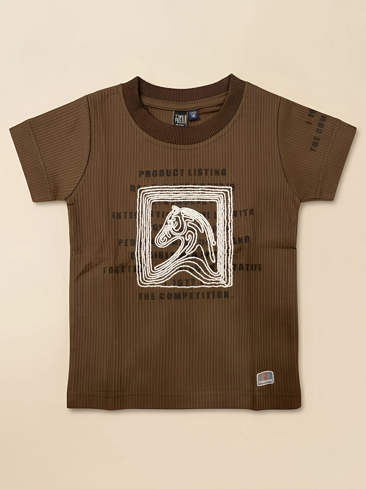 Boys Brown Graphic Printed Short Sleeve T-Shirt