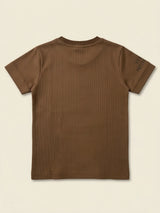 Boys Brown Graphic Printed Short Sleeve T-Shirt