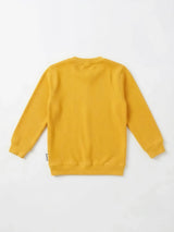 Yellow Cotton Ribbed Graphic T-Shirt