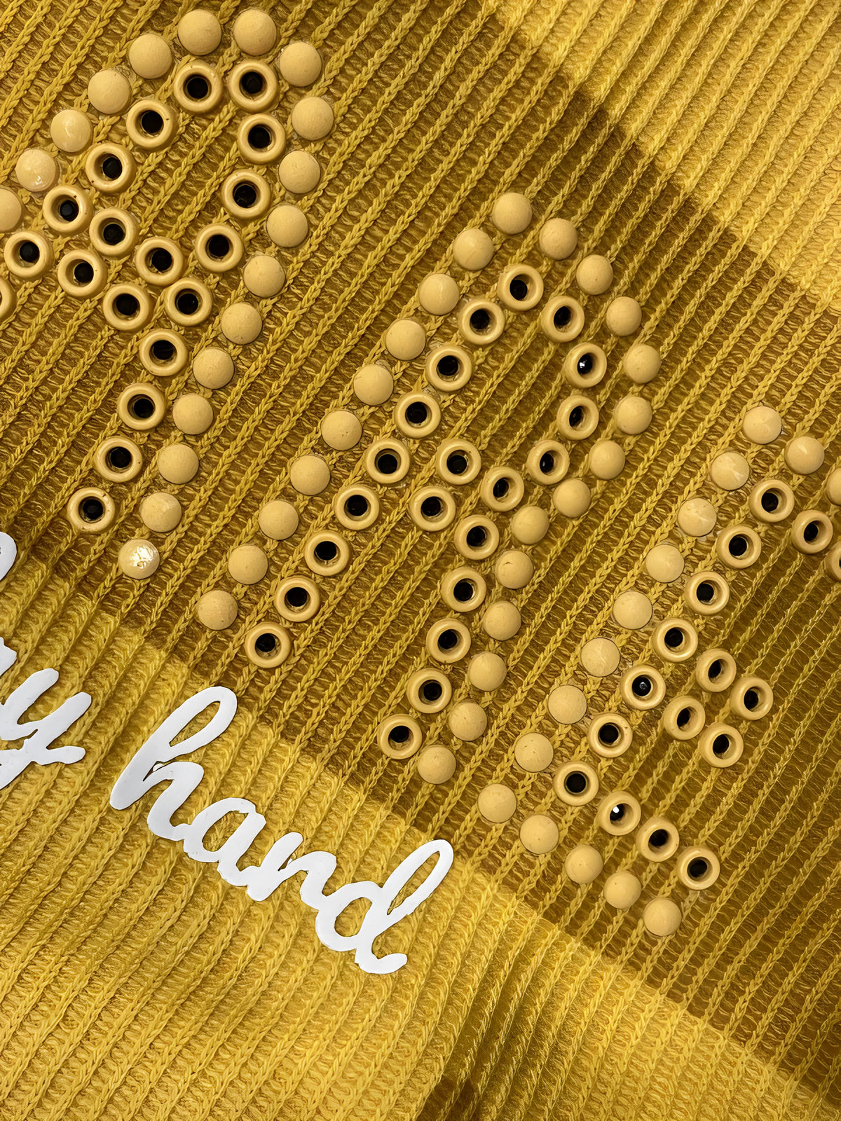 Yellow Cotton Ribbed Graphic T-Shirt