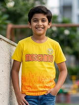 Boys Yellow Moschino Print Ombre Graphic T-Shirt