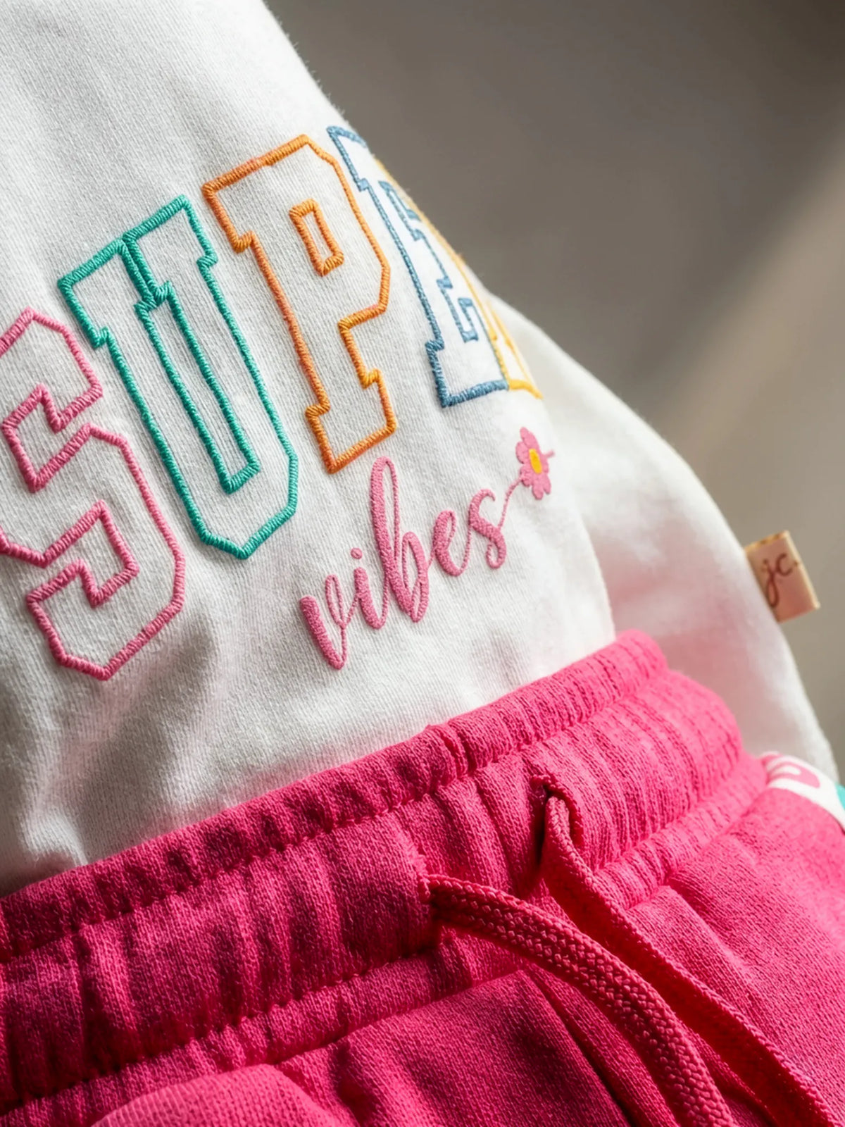 Girls Pink Super Vibes Crop Top and Shorts Co-ord Set