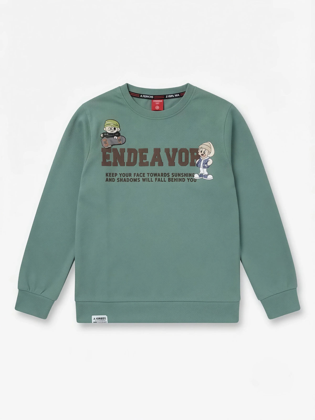 Green Graphic Printed Full Sleeve Sweatshirt T-Shirt