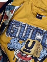 Boys Yellow Hooded Jacket T-Shirt and Jeans Set