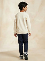 Cream Graphic Print Cotton T-Shirt Kids Casual Wear