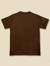 Boys Brown Graphic Printed Crew Neck T-Shirt
