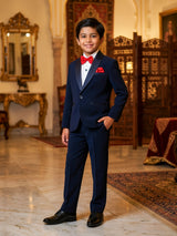 Premium Navy Blue Coat Suit for Boys - Elegant Wedding & Party Wear ()