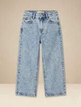 Girls Light Blue Wide Leg Casual Pants.