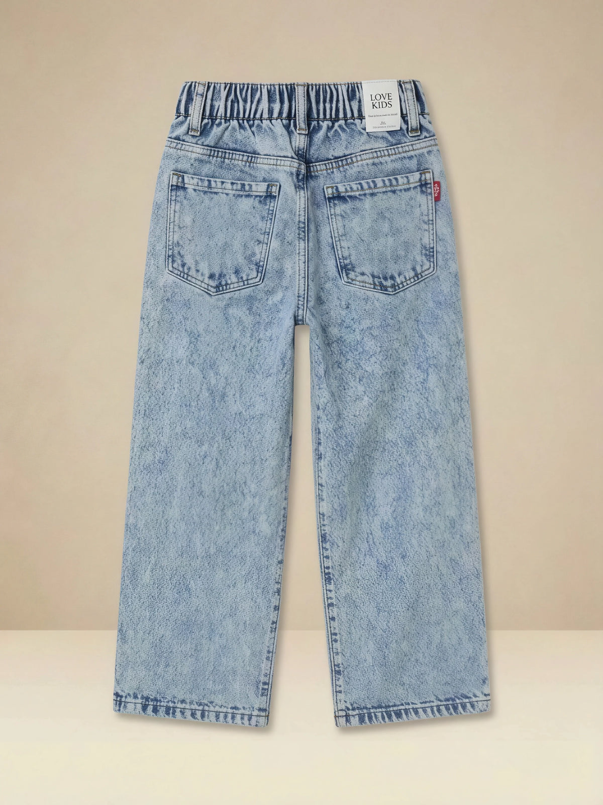 Girls Light Blue Wide Leg Casual Pants.