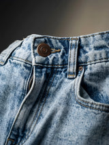 Girls Light Blue Wide Leg Casual Pants.