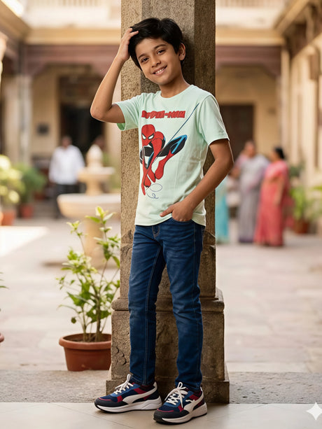 Boys Navy Blue Iron Man Graphic T-Shirt