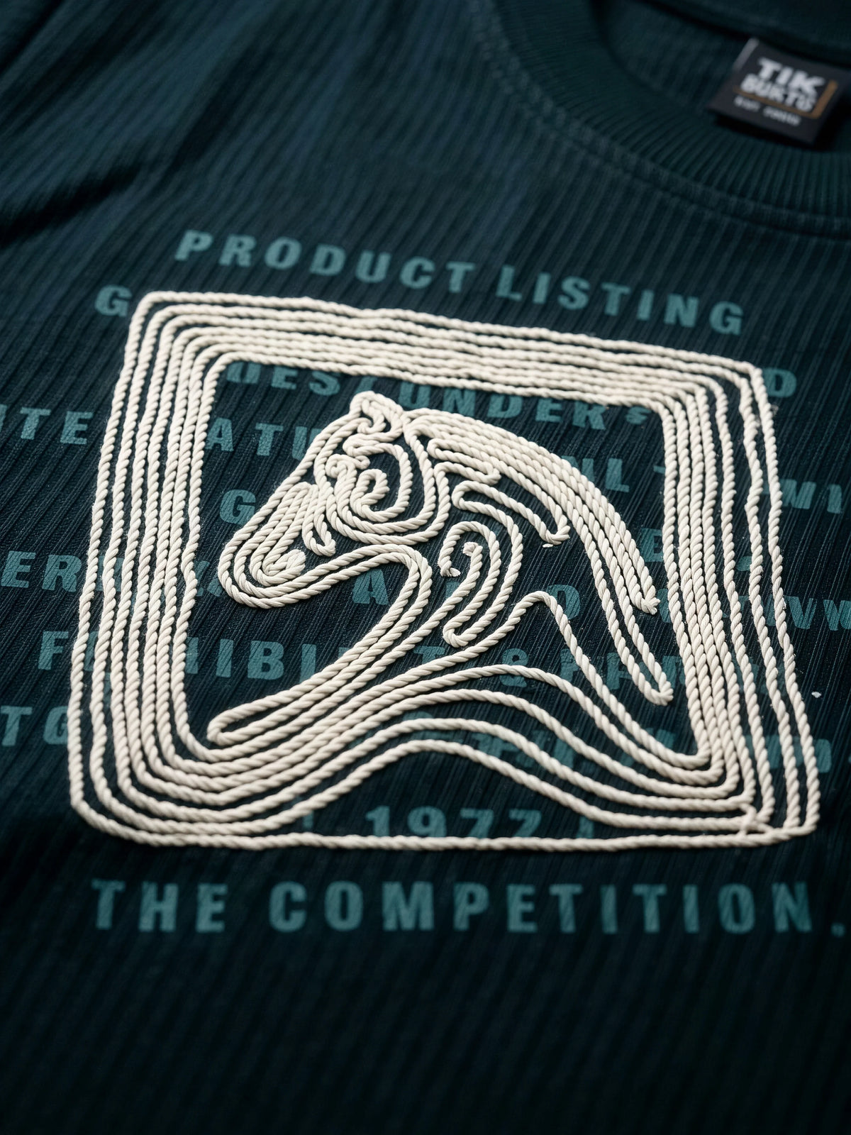 Boys Dark Green Printed Casual T-Shirt.