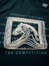 Boys Dark Green Printed Casual T-Shirt.