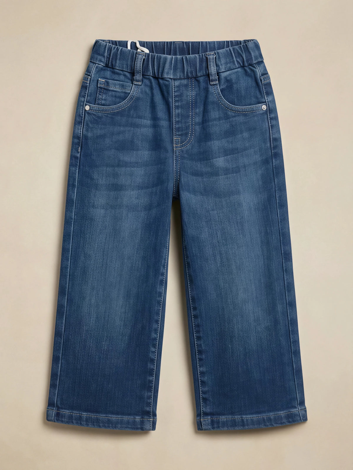 Girls Navy Blue Wide Leg Casual Pants.