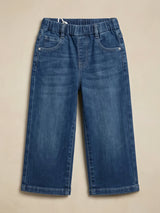 Girls Navy Blue Wide Leg Casual Pants.