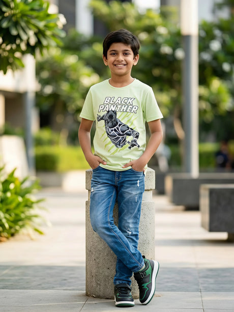 Boys Marvel Black Panther Graphic T-Shirt - Mint Green