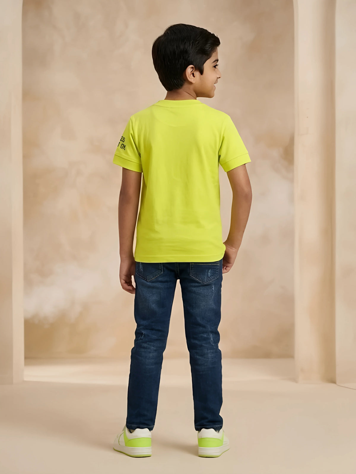 Boys Neon Green Question Mark Graphic T-Shirt