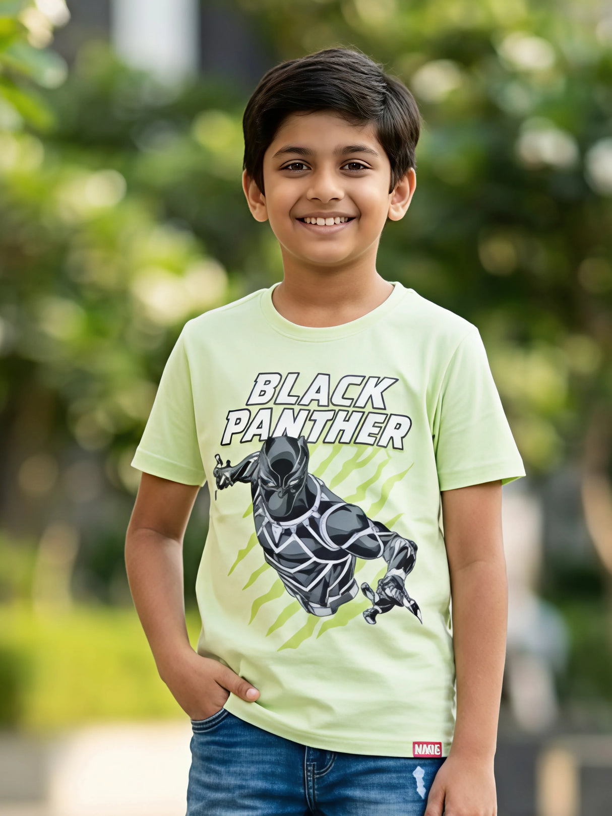 Boys Marvel Black Panther Graphic T-Shirt - Mint Green