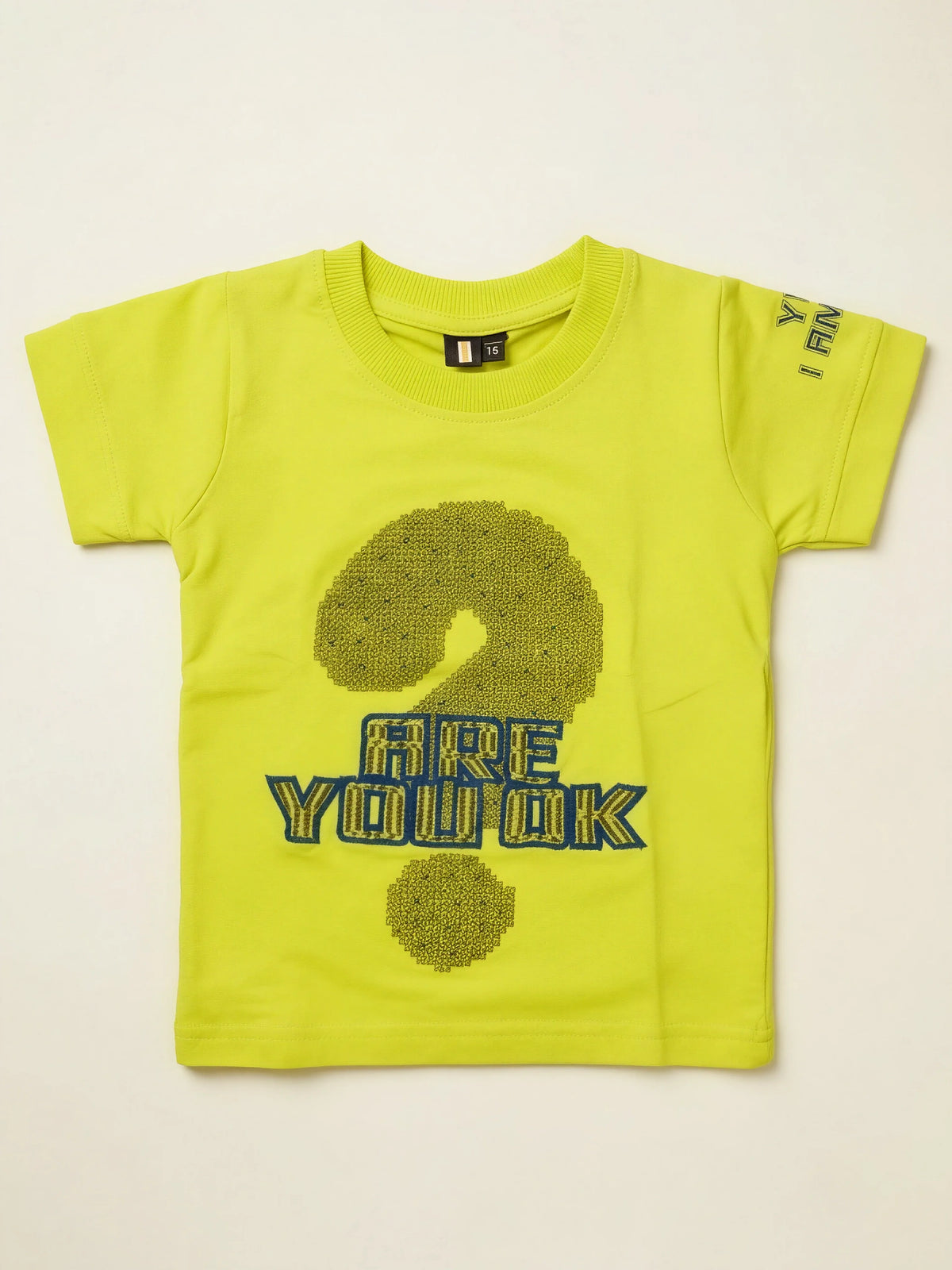 Boys Neon Green Question Mark Graphic T-Shirt