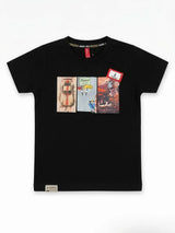 Black Car Graphic Print Cotton T-Shirt