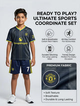 Boys Navy Blue Sports Coordinate Set with Yellow Accents