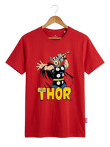 Boys Red Thor Graphic Print Cotton T-Shirt