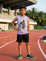 Boys' Purple Black Panther Muscle Tee - Wakanda Forever Print