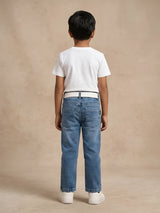 Boys Stylish Blue Medium Wash Jeans.