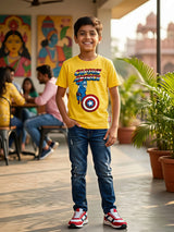 Boys Yellow Captain America Graphic T-Shirt