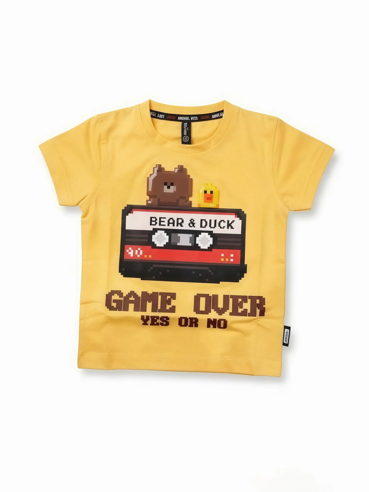 Yellow Graphic Print Cotton T-Shirt Kids Casual Wear
