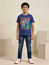 Boys Blue Captain America Graphic T-Shirt
