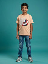 Boys Peach Captain America Graphic T-Shirt