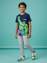 Boys Navy Blue Hulk Graphic T-Shirt