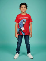 Boys Red Captain America Graphic T-Shirt