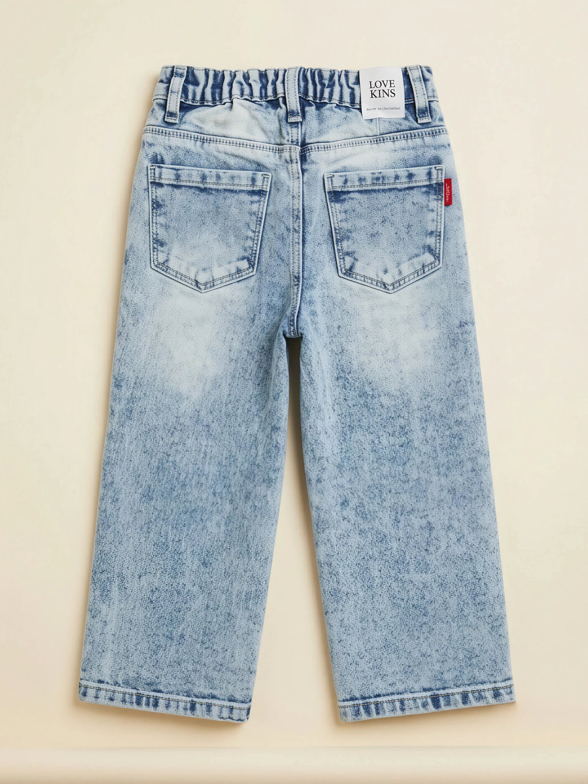 Girls Light Blue Straight Fit Casual Denim Pants