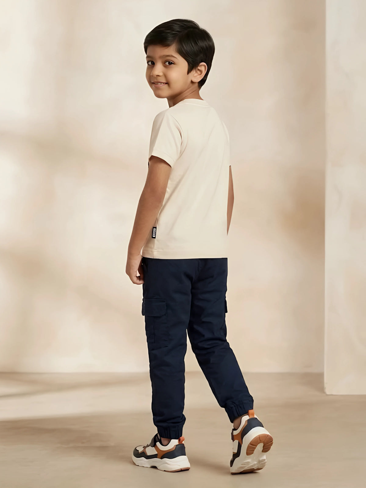 Cream Bear and Duck Graphic T-Shirt Kids Casual Wear