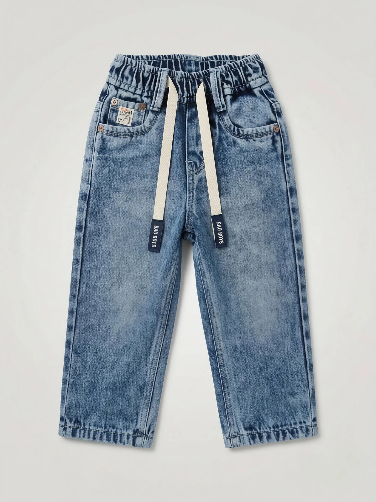 Boys Blue Elastic Waistband Denim Jeans.