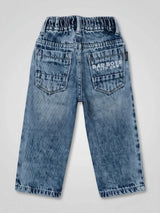 Boys Blue Elastic Waistband Denim Jeans.