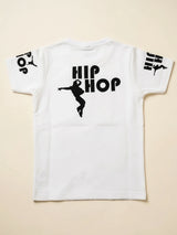 Boys White Anime Graphic Print Crew Neck T-Shirt.