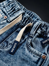 Boys Blue Elastic Waistband Denim Jeans.