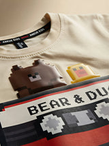 Cream Bear and Duck Graphic T-Shirt Kids Casual Wear