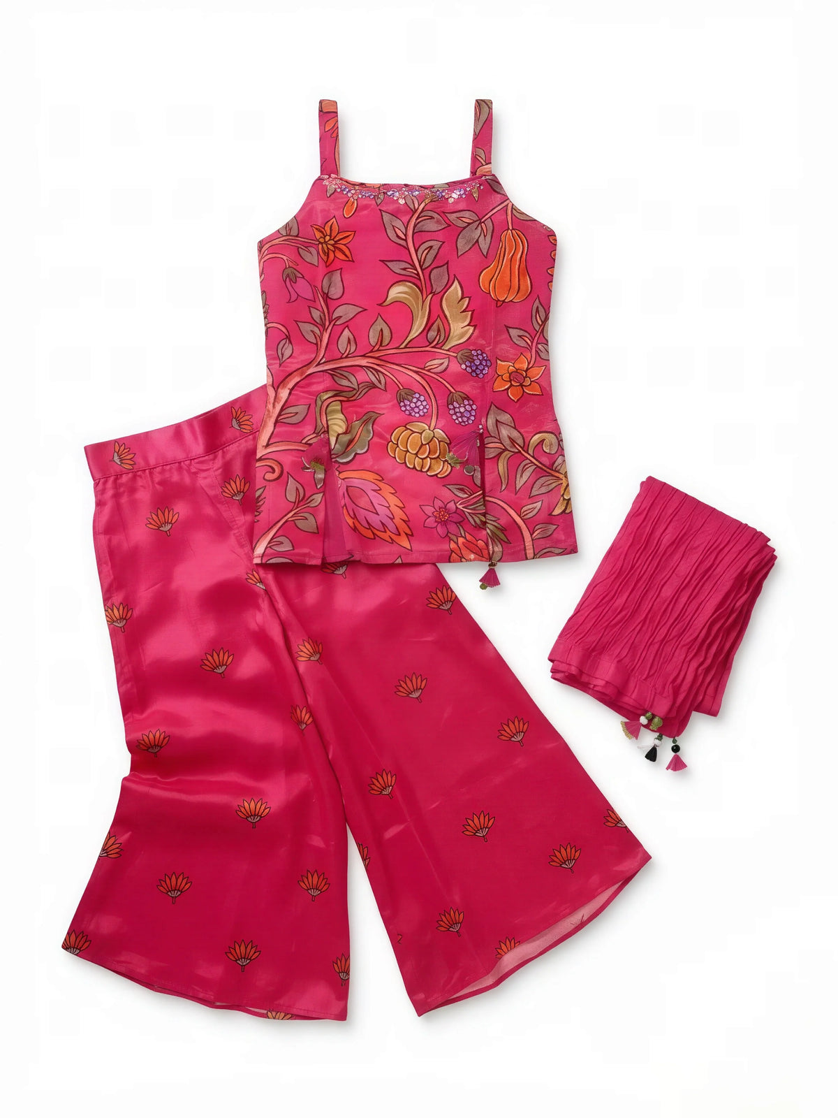 Rani Floral Print Palazzo Set with Dupatta Kids Ethnic Wear