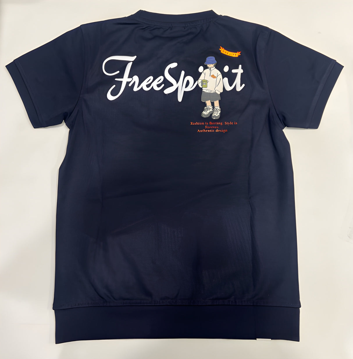 Kids Navy Blue Free Spirit printed T-Shirt/regular cotton t-shirts